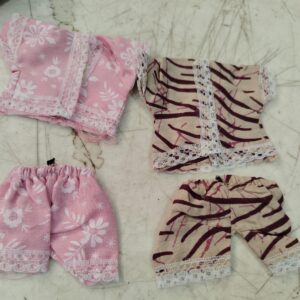 Pink And Beige Colour Laddu Gopal Dress Set Size 2 Pack Of 2