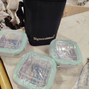 Signoraware Director Glass Lunch Box With Bag 3 Box
