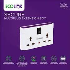 Ecolink Secure Multi Plug Extension Box 6A