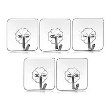 Transparent Self Adhesive Wall Hooks 5Pcs