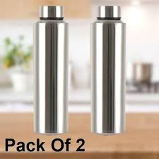 Stainless Steel Water Bottle 1L Pack Of 2