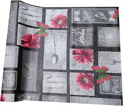 Printed Table Cover With A Floral And Kitchen Themed Design 10Mtr