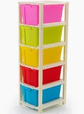 5 Xl Plastic Modular Drawer System Multicolour