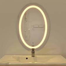 Wall Mantra Modern Designed Led Oval Smart Touch Bathroom Mirror 15 X 22 Inch