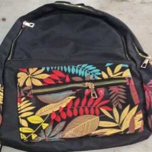 Black Colour Printed Backpack For Girls