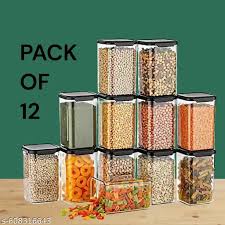 High Quality Unbreakable Aire Tight Shape 1100Ml Kitchen Storage Container Set Of 12