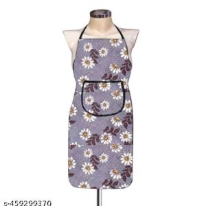 Floral Printed Apron For Mens And Womens Grey