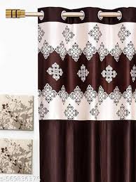 Multicolour Printed Cotton Curtain 9X4 Feet