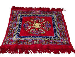 Cotton Multipurpose Pooja Prayer Mat Red 2 X 2 Ft Or 24 X 24 Inch