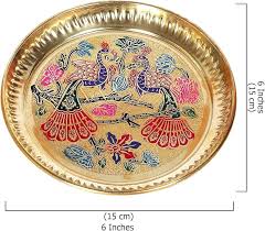 8 Inch Traditional Pooja Peacock Designers Brass Item