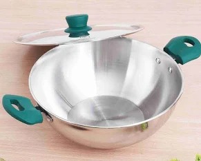 The Indus Valley Stainless Steel Kadai With Lid 2 Point 1 L