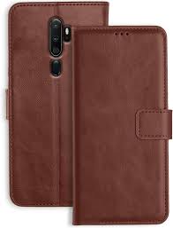 Oppo A9 2020 Flip Cover Leather Finish Brown