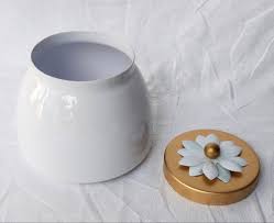 Metal Jar With Lid Large Plane Flower