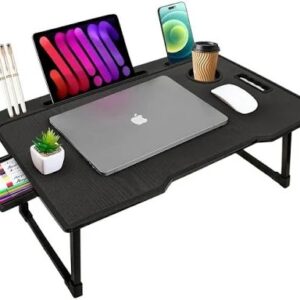 Plastic Foldable Laptop Table Black