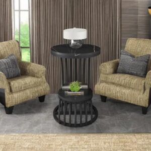 Round Coffee Table 2 Tier End Table Metal Sofa Side Tables
