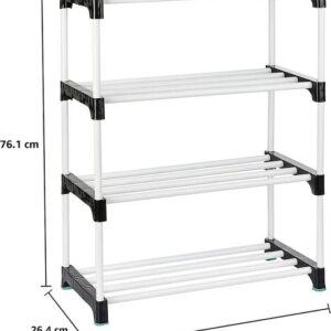 4 Layer Plastic Shoe Rack Colour Black