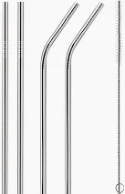 Premium Reusable Stainless Steel Straws With Cleaning Brush 5 Pcs