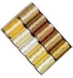 Poly Silk Cream Shade 10 Pcs Thread Roll