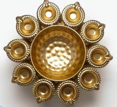 Golden Metal Diya Urli Decorative Bowl For Home Decor