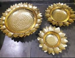 Gold Color Handmade Akhand Urli Set Of 3