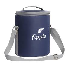 Fipple Blue Colour Insulated Tiffin Bag With Shoulder Strap