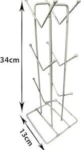 Kuber Industries Kitchen Stand Cup Stand Kitchen 12 Hook Cup Stand Hanger White