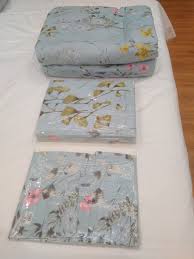 Grey Premium Quality Luxury Bed Linen Blue Multicolour And Flower