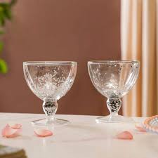 Nestasia Shimmering Double Wall Stemmed Glass Goblet Set Of 2 250Ml