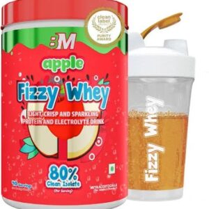Bm Apple Fizzy Whey Protein Powder 600G Plus Shaker 500Ml