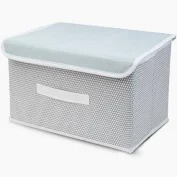White And Grey Color Shirt Storage Basket