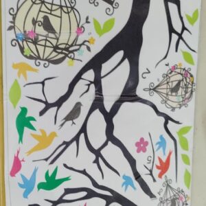 Multi Hanging Cage Design Wall Sticker