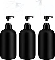 Plastic Pump Bottles Dispenser 500Ml Pack Of 3 Black