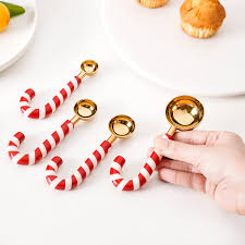 Nestasia Candy Cane Measuring Spoon Set Of 4 Red White