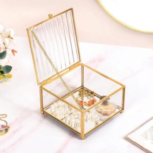 Anastasia Lux Fluted Lid Glass Vanity Box