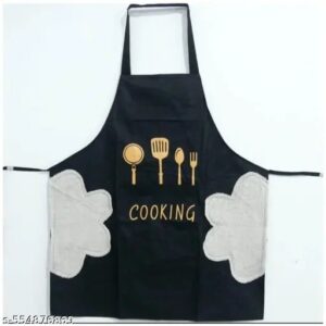 Cooking Waterproof Apron For Women Men Pockets Side Coral Wiping Hands Towel