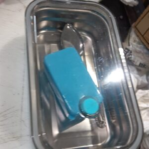 Premium Stainless Steel Leak Proof Lunch Box Spoon Airtight Lid Blue Tiffin Box Office