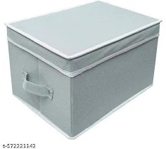 Grey Colour Foldable Fabric Storage Box