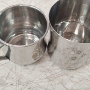 Stainless Steel Flower Printed Tea Cup Pack Of 2