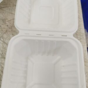 White Burger Bagasse Clamshell Box Pack Of 25