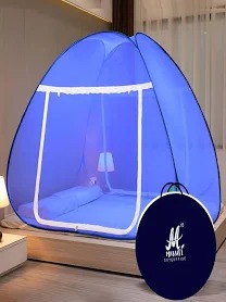 Blue And White Double Bed Mosquito Net
