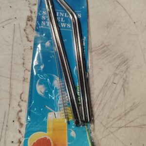 Stainless Steel Straws For Drinking With Cleaning Brush 4Pcs