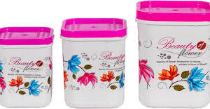 Square Shape Plastic Grocery Container Set Of 3