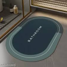 Gray And Blue Clour Bathroom Mat