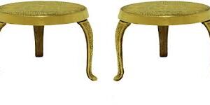 Gold Colour Mukkali 2Pcs Pooja Chowki