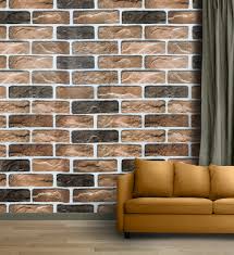 Multicolor Brick Printed Wallpaper 2Mtr Pack Of 2