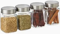 Transparent Glass Grocery Jar 300Ml 4 Pcs