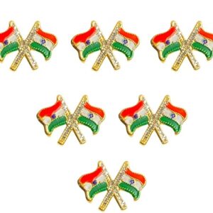 Indian Flag Design Badge For National Festival Day Pack Of 6