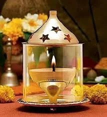 Golden Colour Wish Divine Brass Agarbatti Stand With Ash Catcher