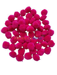 Pink Colour Pom Pom Balls For Home Decor 50 Pieces