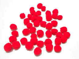 Red Colour Pom Pom Balls For Home 50 Pieces